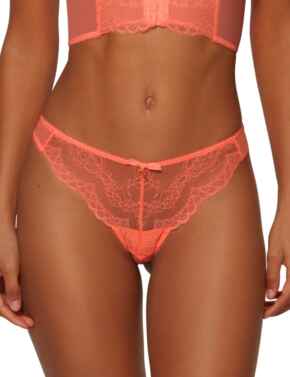 Gossard Superboost Lace Thong in Neon Coral