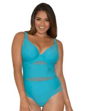 Curvy Kate Sheer Class Swimsuit in Turquoise