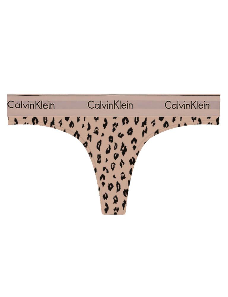 Calvin Klein Modern Cotton Thong Savannah Cheetah/Honey Almond 