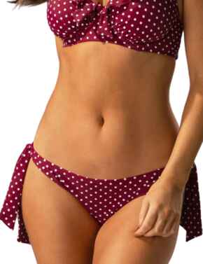 Pour Moi Hot Spots Tie Side Bikini Brief in Sangria