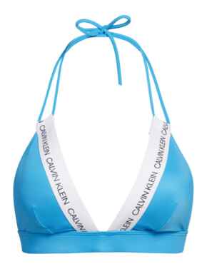 Calvin Klein CK Logo Triangle Bikini Top in Maldive Blue