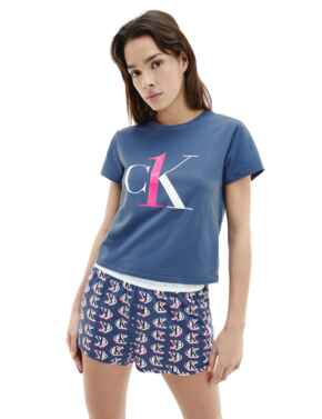 Calvin Klein CK One Shorts Pyjama Set Seashore Blue