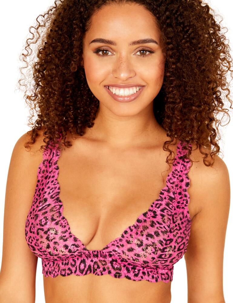 Cosabella Never Say Never Printed Tall Triangle Bralette Victorian Pink Animal