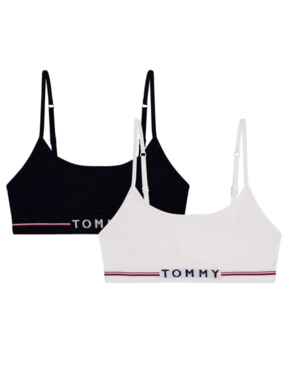 Tommy Hilfiger Girls Logo Girls 2 Pack Bralettes Desert Sky/White