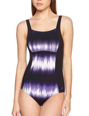8114678281 Speedo Ruby Gem Printed Swimsuit - 8114678281 Black/Purple