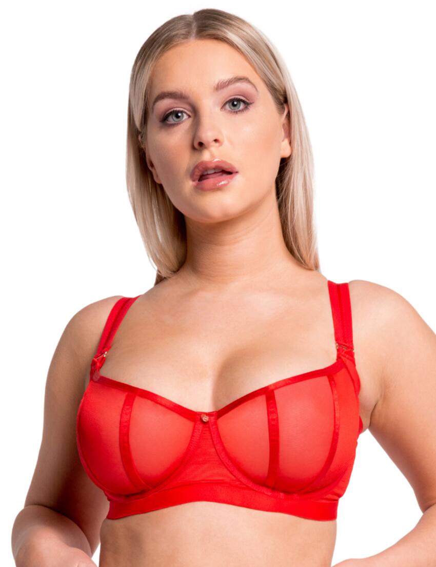 Scantilly by Curvy Kate Sheer Chic Balcony Bra Flame Red