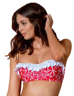 Pour Moi Fiesta Strapless Bikini Top Red/White