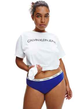 Calvin Klein Carousel Plus Size Thong Rainer Stripe/Royalty/Frosty Mint