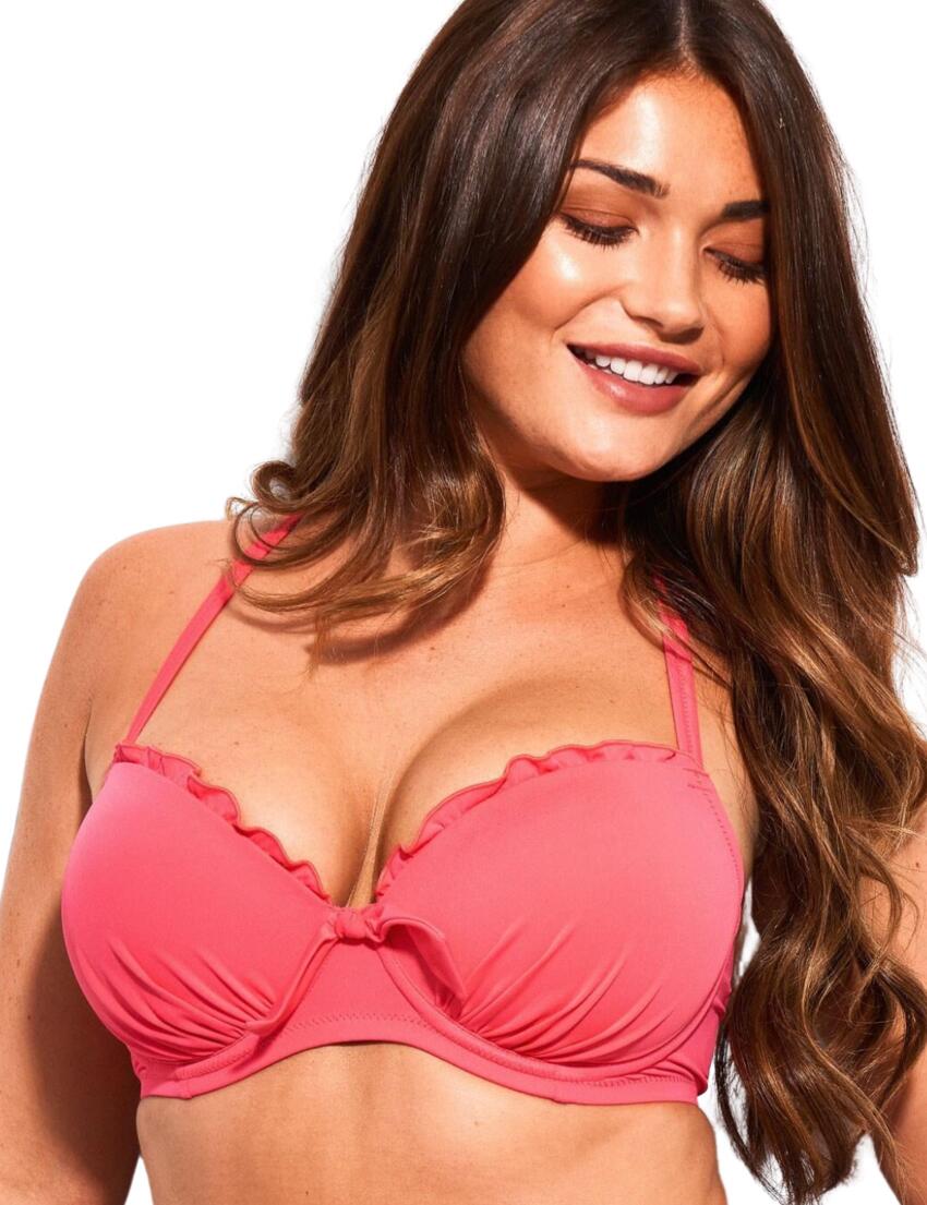  Pour Moi Pool Party Padded Underwired Bikini Top Coral