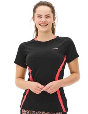 Pour Moi Energy Short Sleeved Top Black/Coral