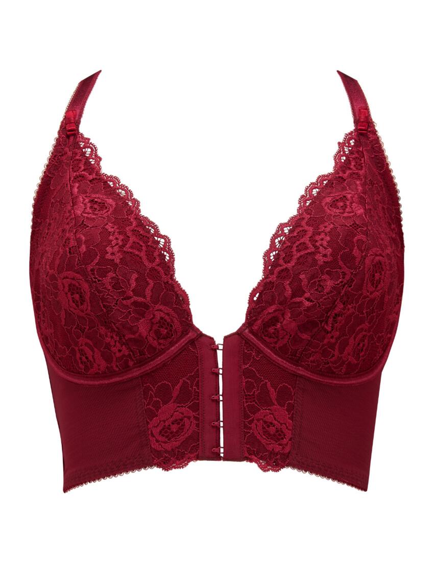 Pour Moi Opulence Front Fastening Underwired Bralette Deep Red