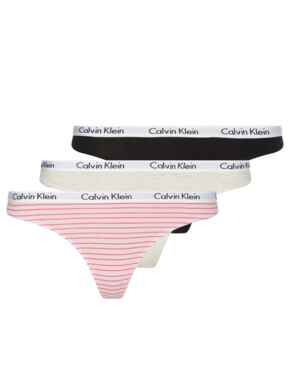 Calvin Klein Carousel 3-Pack Thong Feeder Stripe/Snow Heather/Black