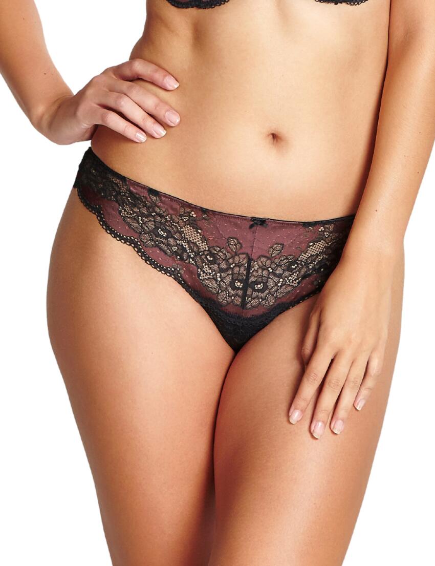 7259 Panache Clara Thong - 7259 Black/Fig