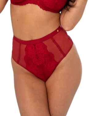Contradiction by Pour Moi Statement Deep Lace up Brief Red