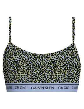 Calvin Klein CK One - Brassière triangulaire en coton motif léopard - Vert