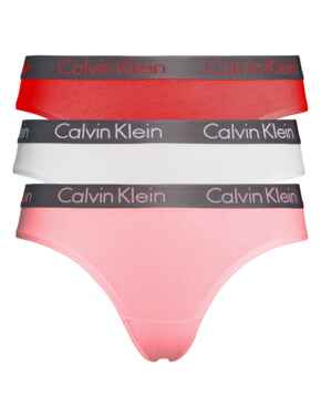 Calvin Klein Radiant Cotton Thong 3 Pack Strawberry Field/White/Aloha Pink