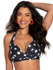 Pour Moi Out Of Office Twist Front Bikini Top Daisy Spot