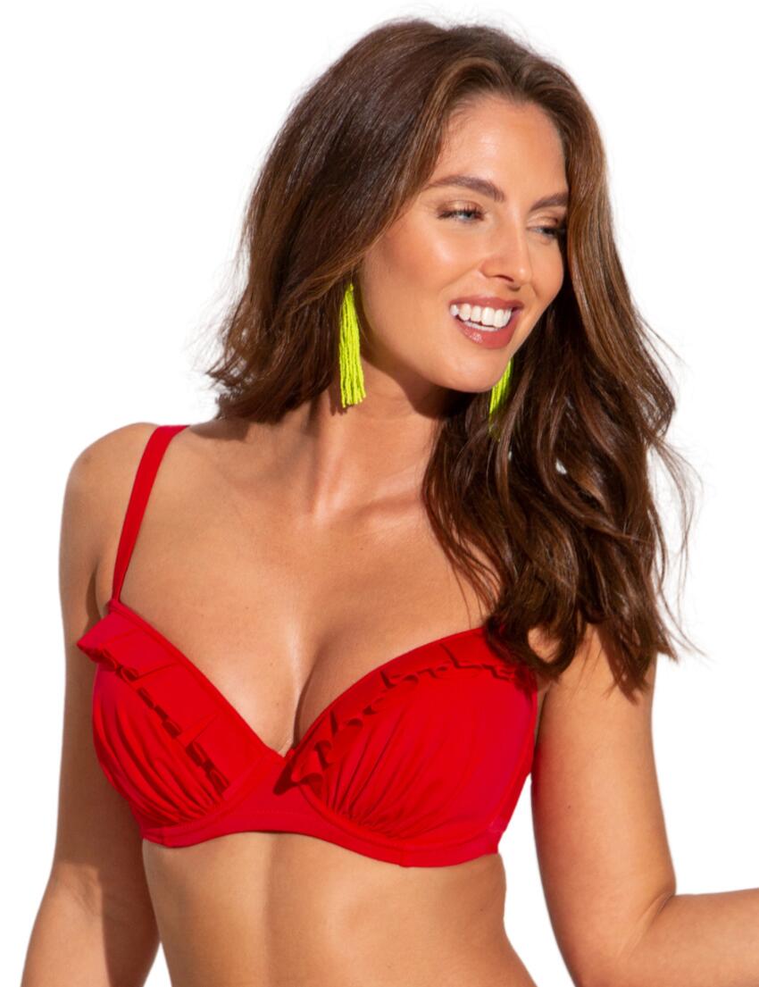 Pour Moi Space Padded Convertible Bikini Top Red