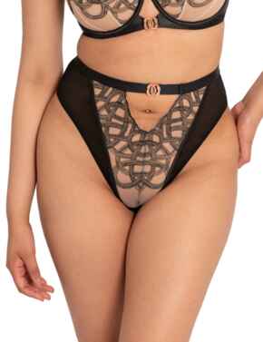 Scantilly by Curvy Kate Lovers Knot Thong Black/Latte