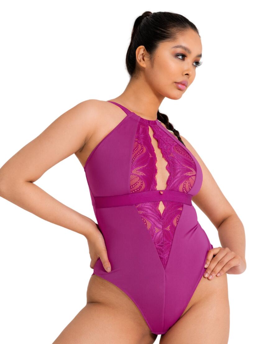 Scantilly by Curvy Kate Indulgence Stretch Lace Body Orchid/Latte