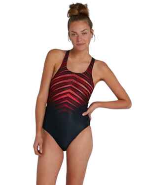Speedo Digital Placement Medallist Swimsuit Black/Red