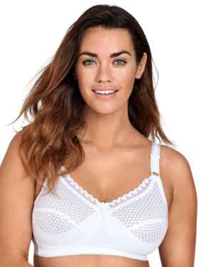 Miss Mary of Sweden Cotton Dots Full Cup Wireless Bra White