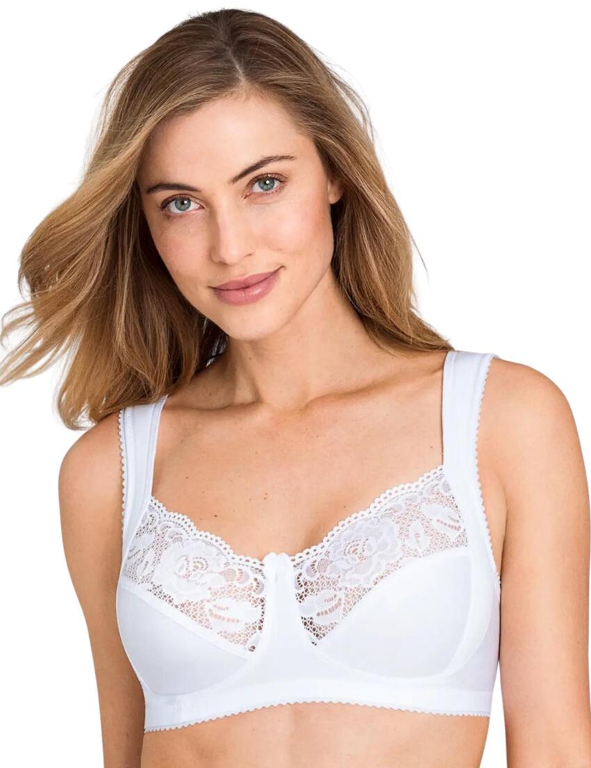 Miss Mary of Sweden Lovely Lace Wireless Full Cup Bra - White