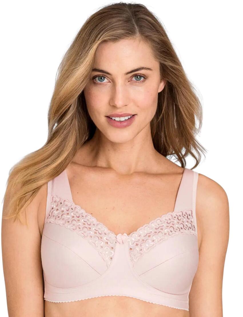 Miss Mary of Sweden Broderie Anglaise Full Cup Wireless Bra Dusty Pink
