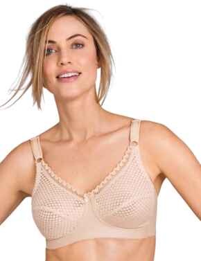 Miss Mary of Sweden Cotton Dots Full Cup Wireless Bra Beige