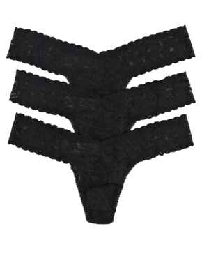 Hanky Panky Signature Lace Low Rise Thong 3 Pack Black 