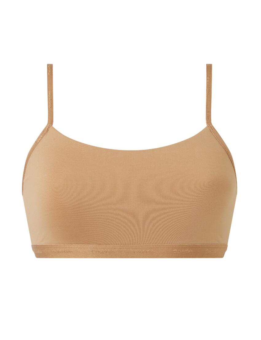 000QF6757E Calvin Klein Form To Body Natural Unlined Bralette  - 000QF6757E Sandalwood