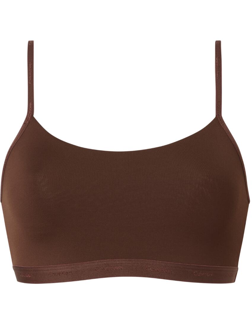 000QF6757E Calvin Klein Form To Body Natural Unlined Bralette  - 000QF6757E Umber
