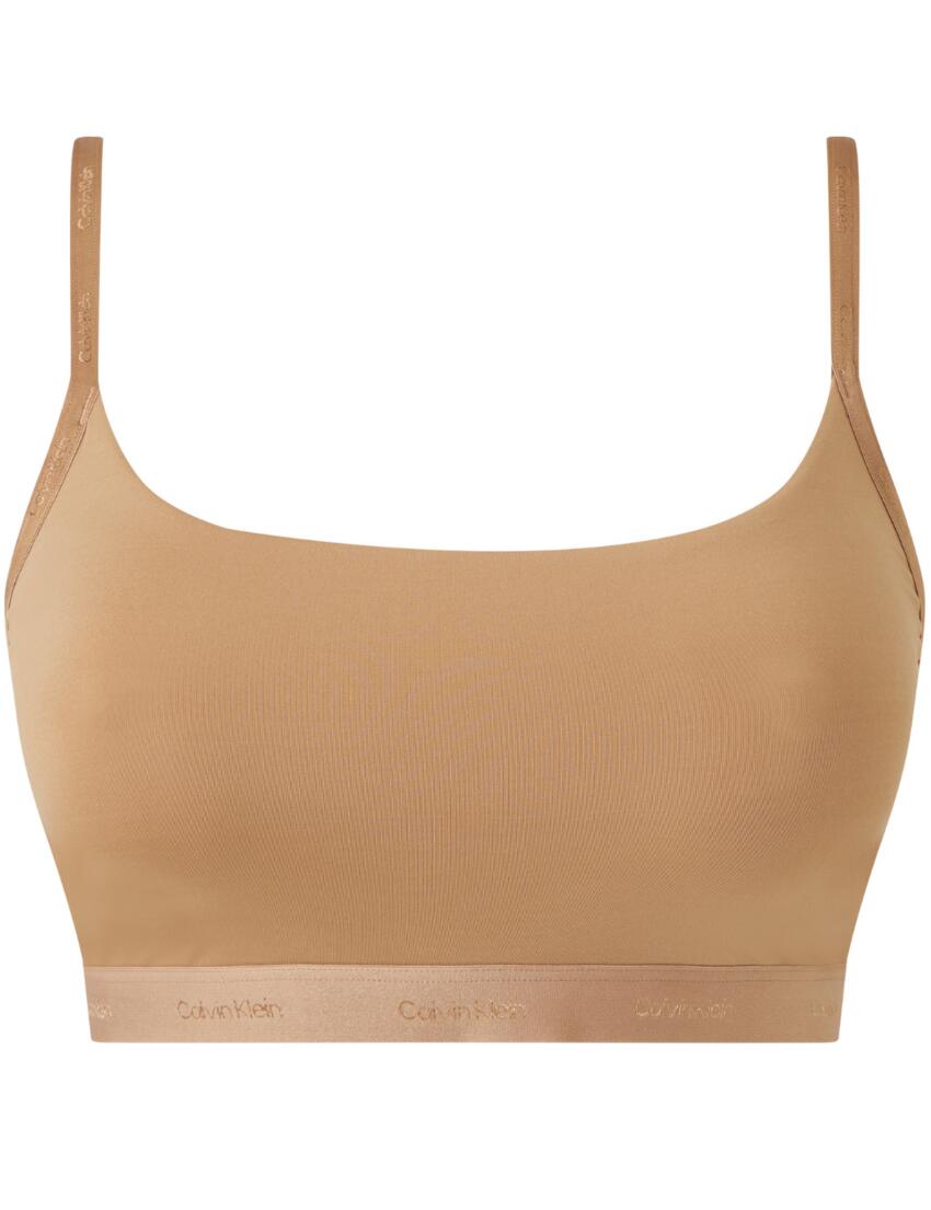 000QF6821E Calvin Klein Form To Body Natural Unlined Bralette - 000QF6821E Sandalwood