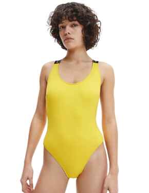  Calvin Klein CK One One Piece Swimsuit Bold Yellow