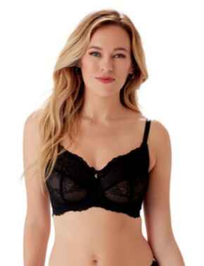 Gossard SuperSmooth Glamour Lace Black and Nude Non-Wired Plunge Bra 8821  36B 