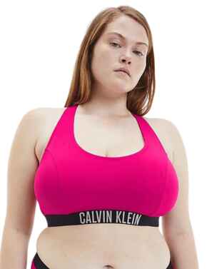 Calvin Klein Intense Power Bralette Bikini Top Plus Size Royal Pink