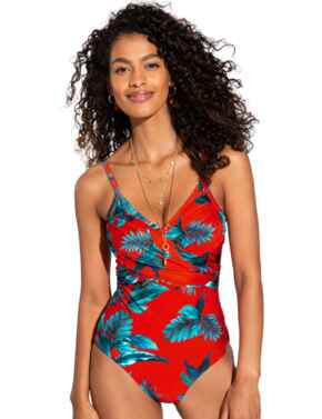 Pour Moi Paradiso Control Swimsuit Red 