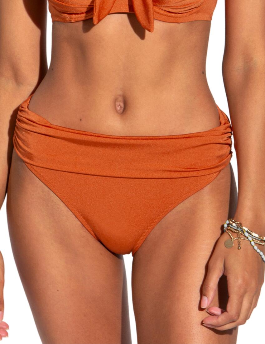 Pour Moi Azure Fold Over Brief Burnt Orange