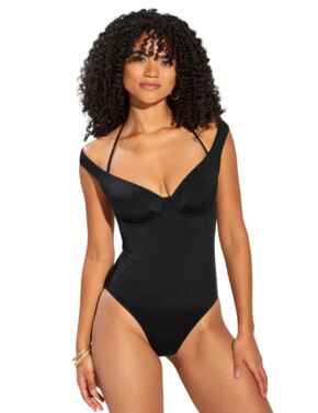 Pour Moi Underwired Control Swimsuit Black