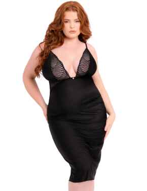 Scantilly by Curvy Kate After Hours Slip Dress Black