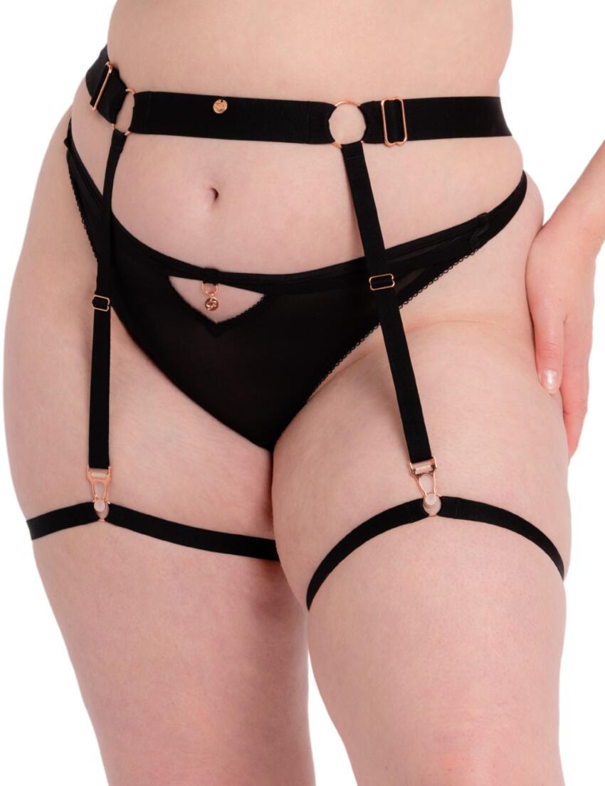 ST026800 Scantilly by Curvy Kate Rules of Distraction Strap Suspender Belt - ST026800 Black