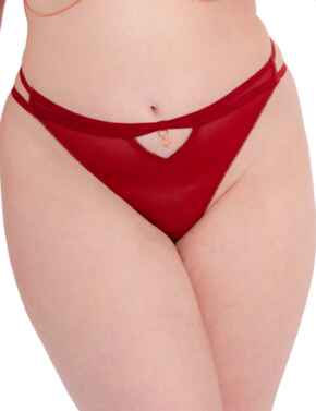 Scantilly by Curvy Kate Unchained Thong Deep Red