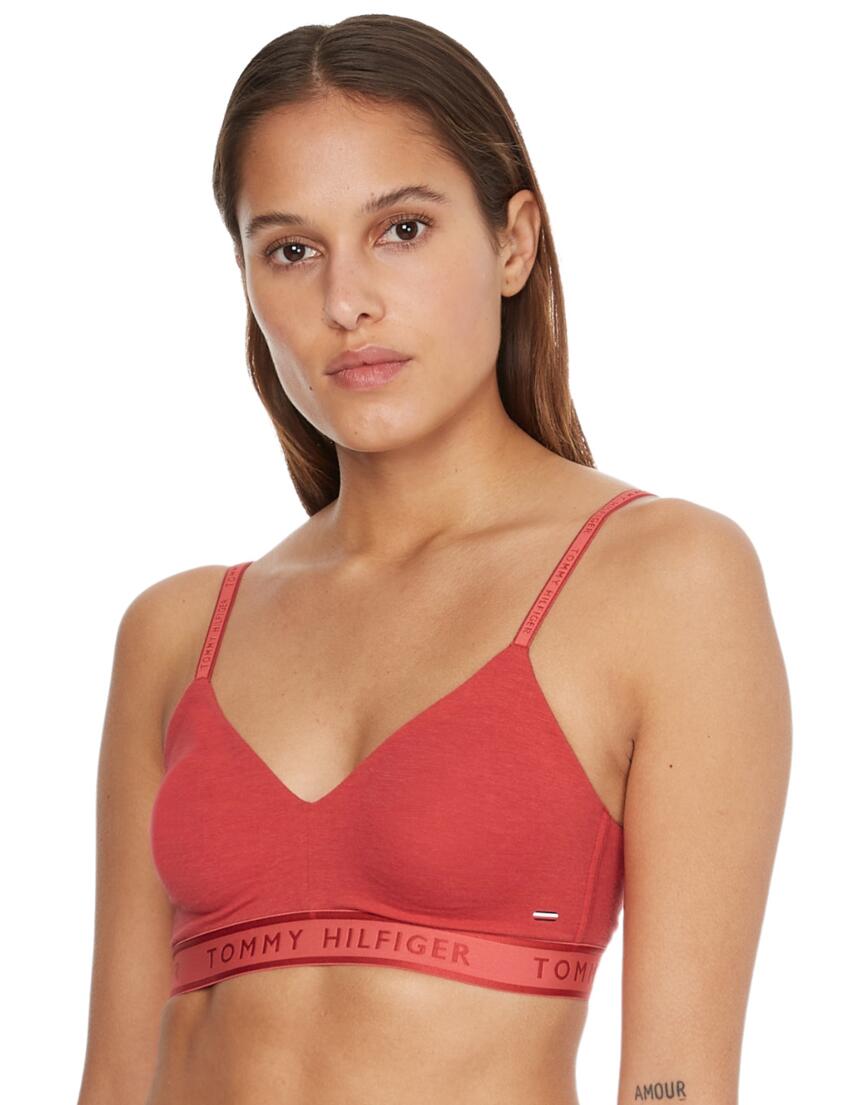 UW0UW03157 Tommy Hilfiger TH Seacell Lightly Lined Bralette Bra - UW0UW03157 Frosted Cranberry