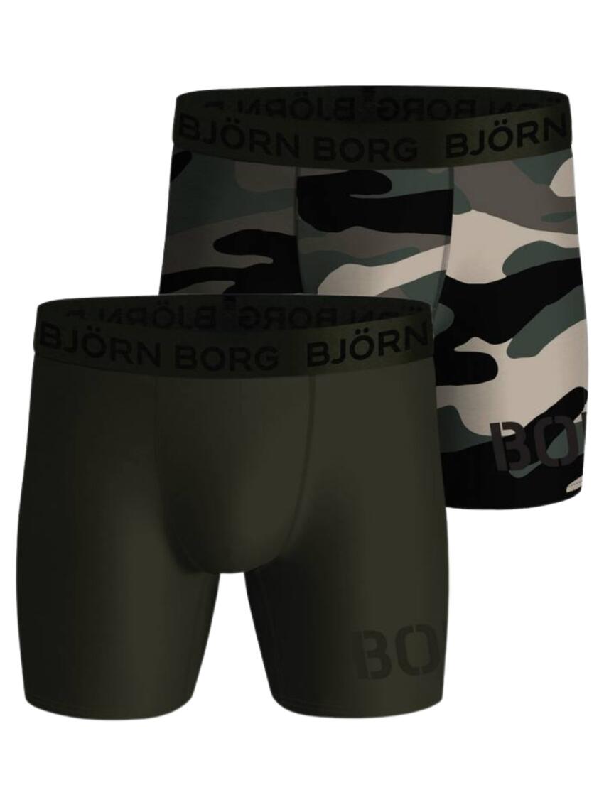 Bjorn Borg Performance Boxer 2 Pack Khaki/Camouflage