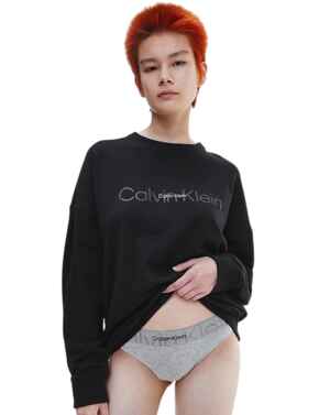 Calvin Klein Embossed Icon Lounge Long Sleeve Sweatshirt Black 