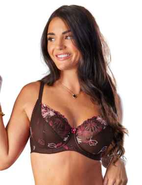 Pour Moi St Tropez Full Cup Bra Chocolate/Red 