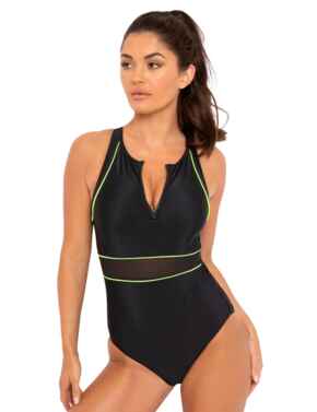  Pour Moi Energy Recycled Material High Neck Swimsuit Black