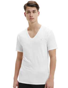 Calvin Klein Mens CK One V Neck T-Shirt 2 Pack White