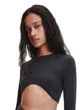 Calvin Klein Sweater Lounge Pyjama Top Charcoal Heather 