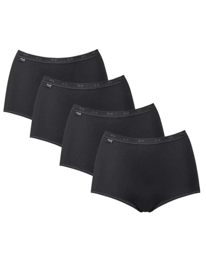  Sloggi Basic+ Maxi Brief 3 Pack + 1 Free Black